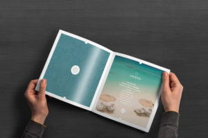 Open copy of the JLL Emerald Resorts corporate brochure showing contents page