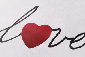 Close up showing detail of the Lovework logo design