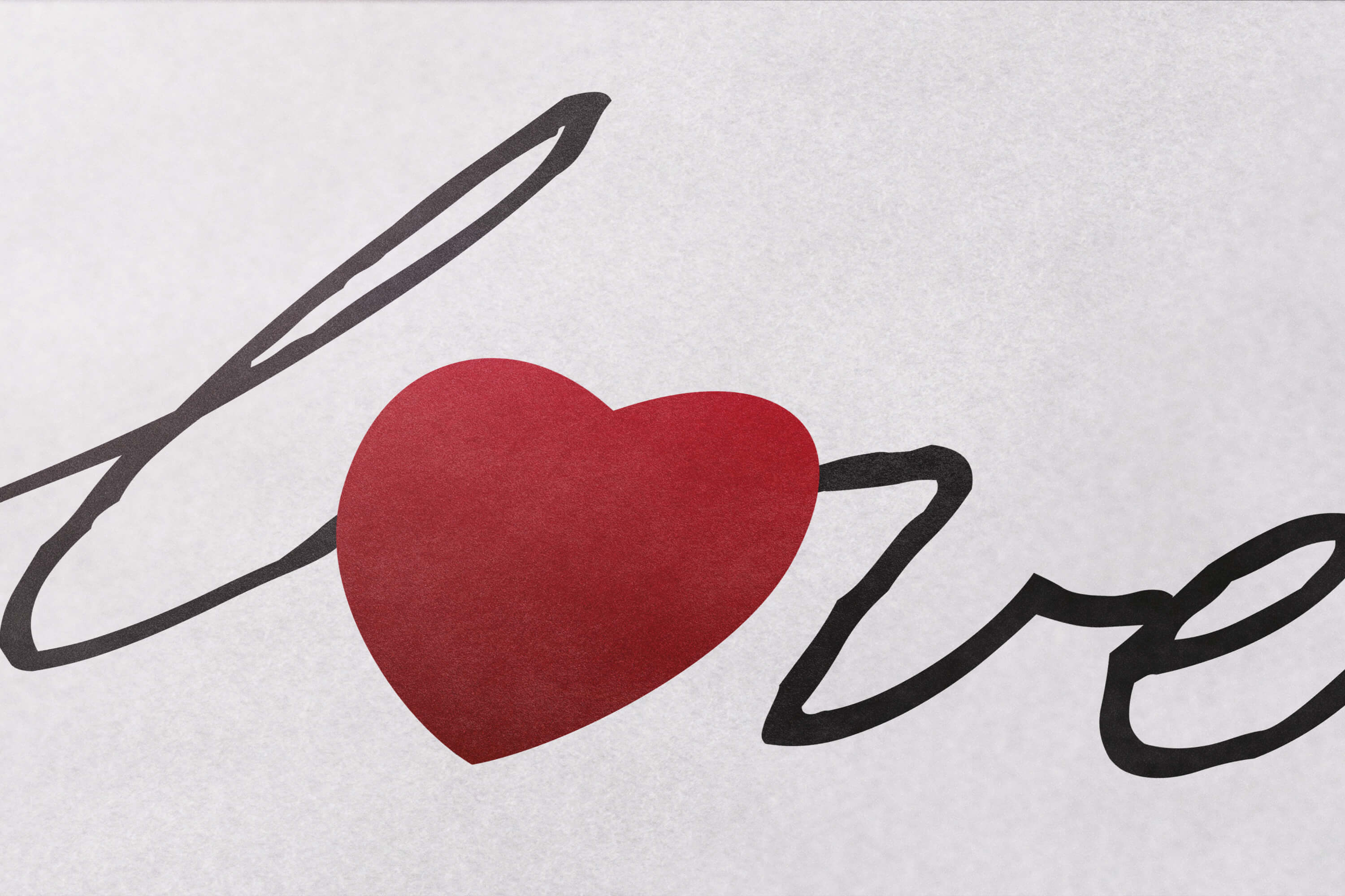 Close up showing detail of the Lovework logo design